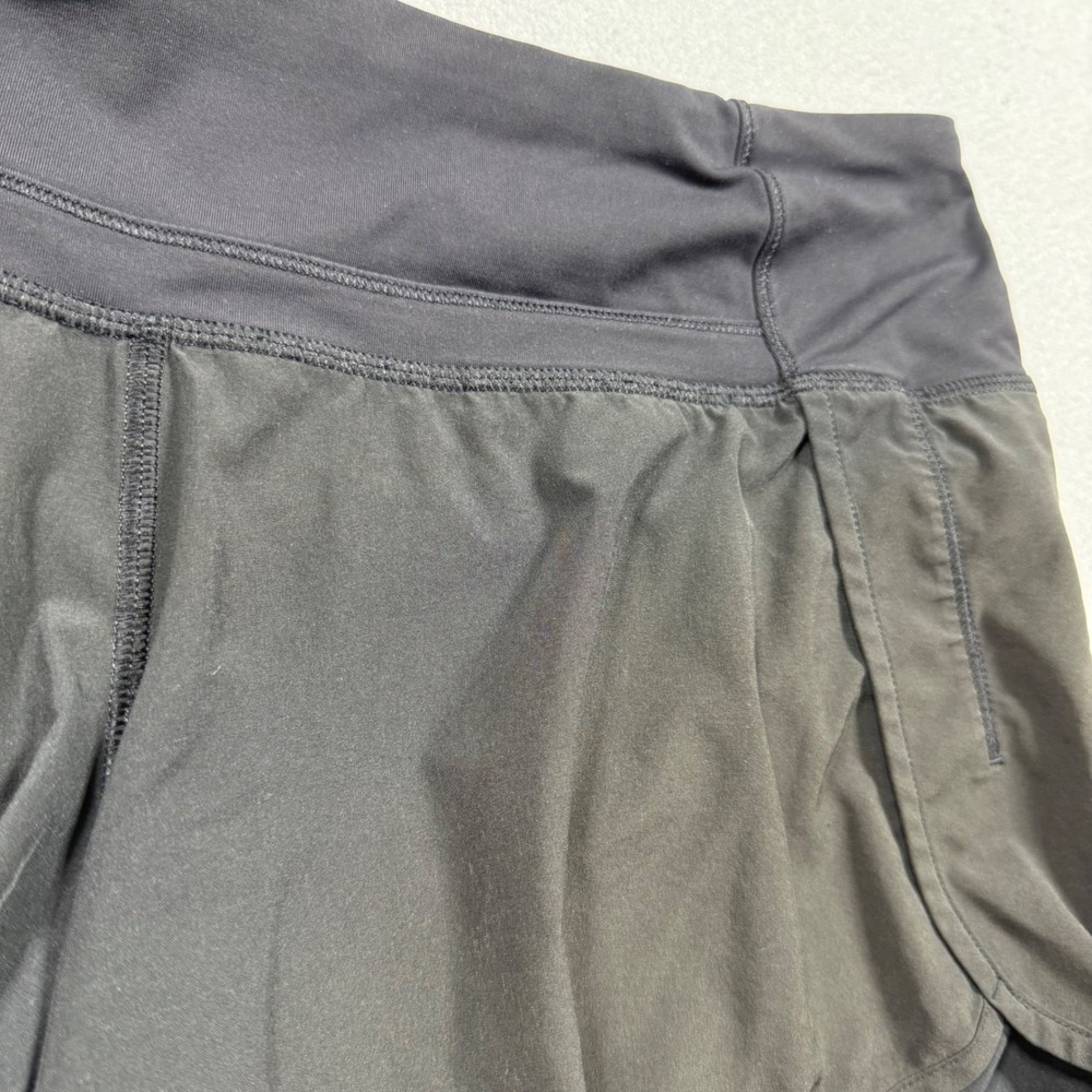 Lululemon Speed Up Low-Rise Lined Short Black Gray Athletic Running Women Size 4